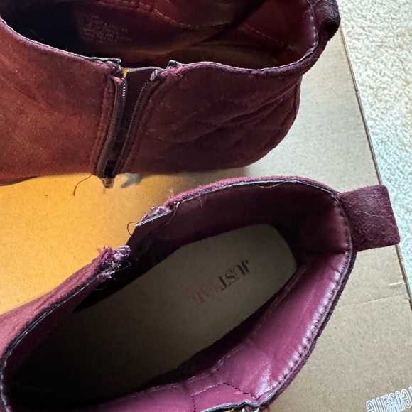 Just fab Red Ankle Suede Booties - Picture 2 of 10